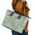 Mele Kalikimaka Hawaii Christmas Leather Tote Bag Omaomao Seamless Floral Motif - Polynesian Pride