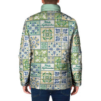 Mele Kalikimaka Hawaii Christmas Padded Jacket Omaomao Seamless Floral Motif - Polynesian Pride