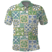 Mele Kalikimaka Hawaii Christmas Polo Shirt Omaomao Seamless Floral Motif - Polynesian Pride