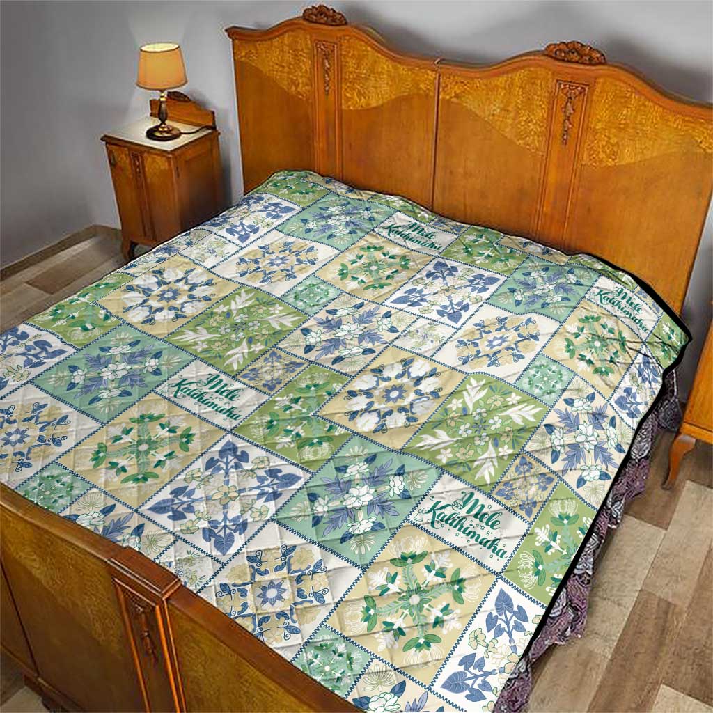 Mele Kalikimaka Hawaii Christmas Quilt Omaomao Seamless Floral Motif - Polynesian Pride