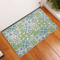 Mele Kalikimaka Hawaii Christmas Rubber Doormat Omaomao Seamless Floral Motif - Polynesian Pride