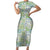 Mele Kalikimaka Hawaii Christmas Short Sleeve Bodycon Dress Omaomao Seamless Floral Motif - Polynesian Pride