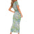 Mele Kalikimaka Hawaii Christmas Short Sleeve Bodycon Dress Omaomao Seamless Floral Motif - Polynesian Pride