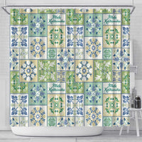 Mele Kalikimaka Hawaii Christmas Shower Curtain Omaomao Seamless Floral Motif - Polynesian Pride