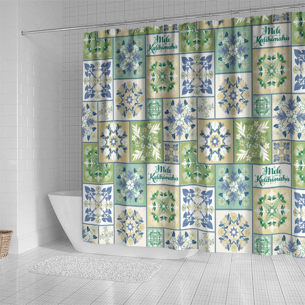 Mele Kalikimaka Hawaii Christmas Shower Curtain Omaomao Seamless Floral Motif - Polynesian Pride