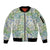 Mele Kalikimaka Hawaii Christmas Sleeve Zip Bomber Jacket Omaomao Seamless Floral Motif - Polynesian Pride