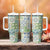 Mele Kalikimaka Hawaii Christmas Tumbler With Handle Omaomao Seamless Floral Motif - Polynesian Pride