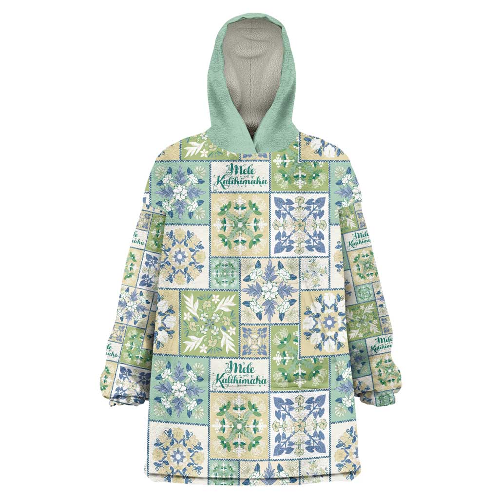 Mele Kalikimaka Hawaii Christmas Wearable Blanket Hoodie Omaomao Seamless Floral Motif - Polynesian Pride