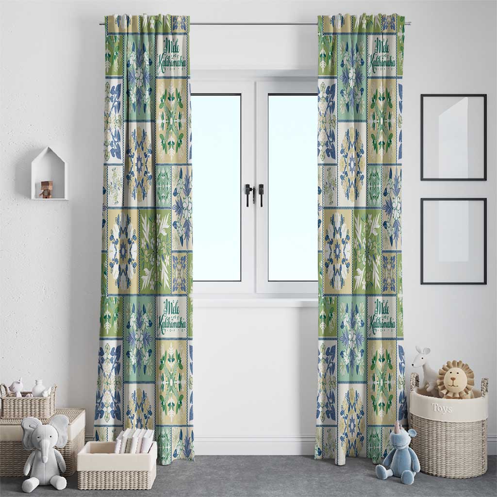 Mele Kalikimaka Hawaii Christmas Window Curtain Omaomao Seamless Floral Motif - Polynesian Pride