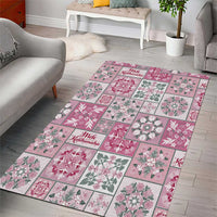Mele Kalikimaka Hawaii Christmas Area Rug Akala Seamless Floral Motif - Polynesian Pride