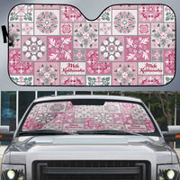Mele Kalikimaka Hawaii Christmas Auto Sun Shade Akala Seamless Floral Motif - Polynesian Pride