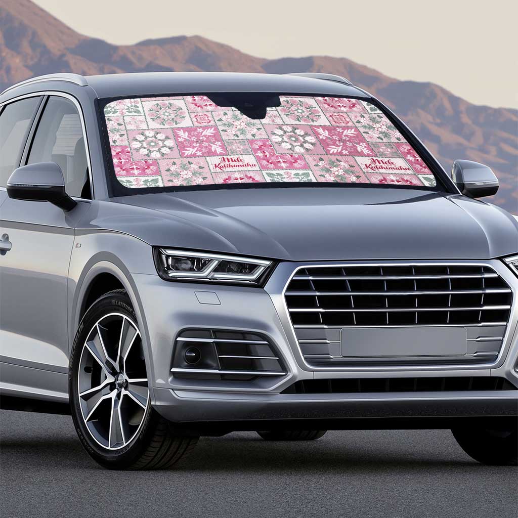 Mele Kalikimaka Hawaii Christmas Auto Sun Shade Akala Seamless Floral Motif - Polynesian Pride