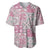 Mele Kalikimaka Hawaii Christmas Baseball Jersey Akala Seamless Floral Motif - Polynesian Pride