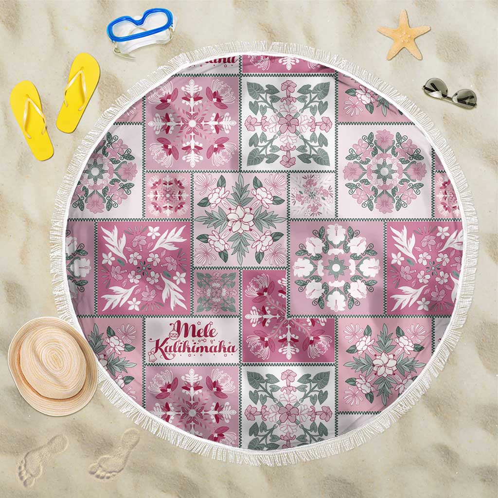 Mele Kalikimaka Hawaii Christmas Beach Blanket Akala Seamless Floral Motif - Polynesian Pride