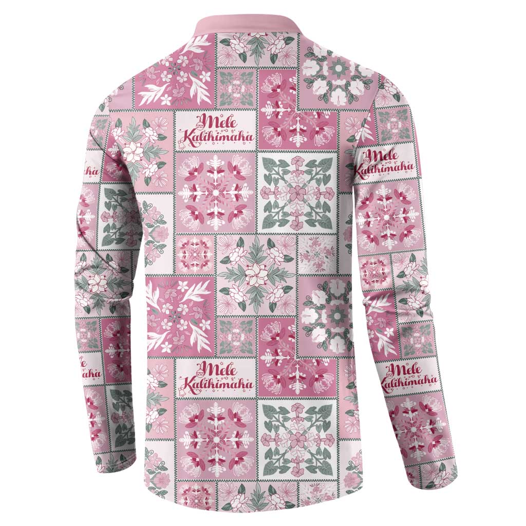 Mele Kalikimaka Hawaii Christmas Button Sweatshirt Akala Seamless Floral Motif - Polynesian Pride