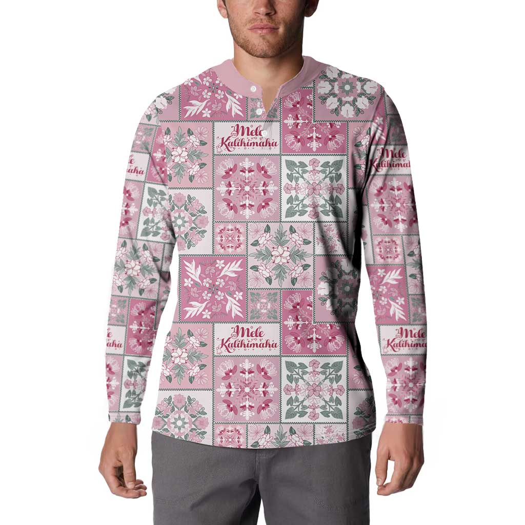 Mele Kalikimaka Hawaii Christmas Button Sweatshirt Akala Seamless Floral Motif - Polynesian Pride