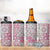 Mele Kalikimaka Hawaii Christmas 4 in 1 Can Cooler Tumbler Akala Seamless Floral Motif - Polynesian Pride
