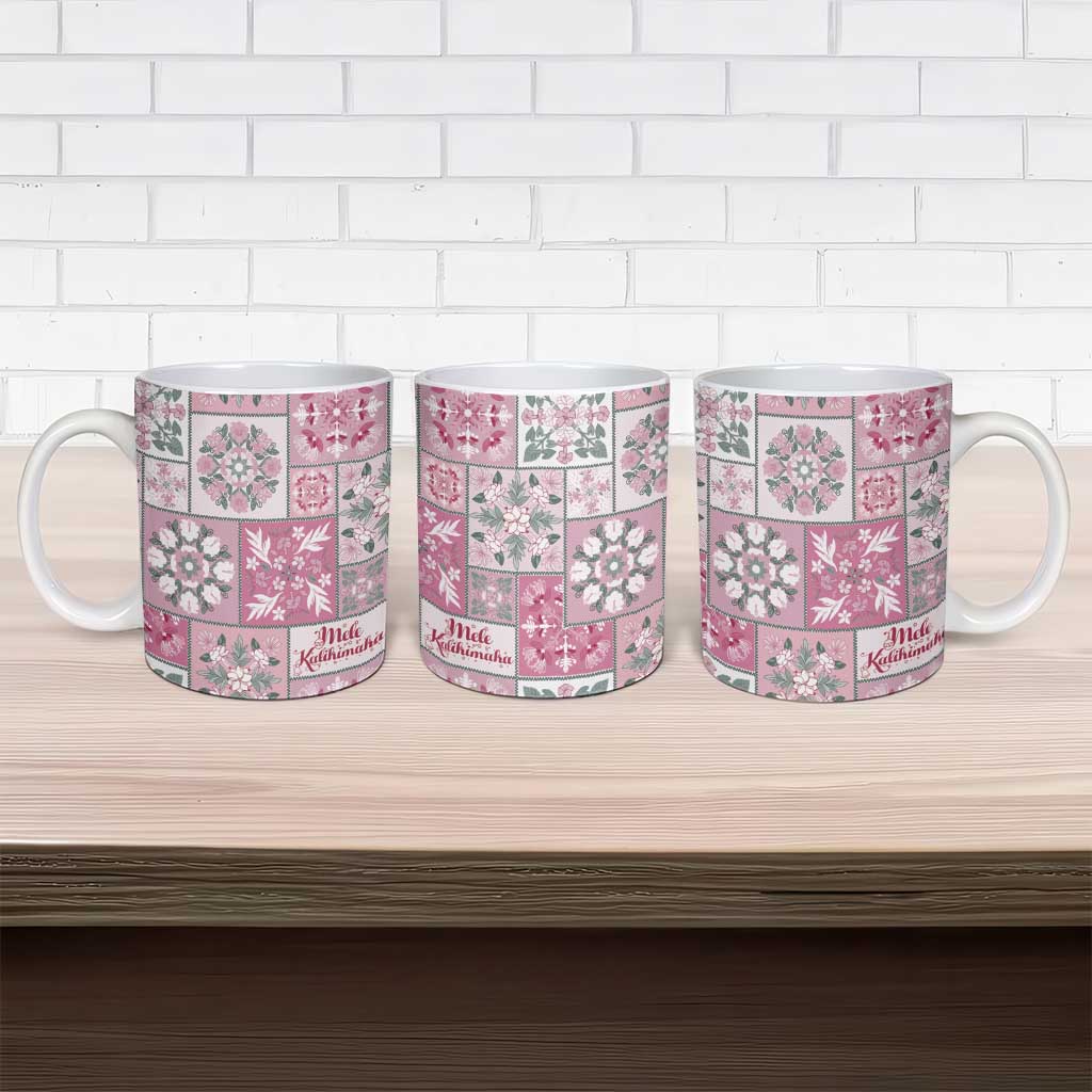 Mele Kalikimaka Hawaii Christmas Ceramic Mug Akala Seamless Floral Motif - Polynesian Pride
