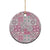 Mele Kalikimaka Hawaii Christmas Ceramic Ornament Akala Seamless Floral Motif - Polynesian Pride