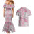 Mele Kalikimaka Hawaii Christmas Couples Matching Mermaid Dress and Hawaiian Shirt Akala Seamless Floral Motif - Polynesian Pride