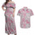 Mele Kalikimaka Hawaii Christmas Couples Matching Off Shoulder Maxi Dress and Hawaiian Shirt Akala Seamless Floral Motif - Polynesian Pride