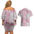 Mele Kalikimaka Hawaii Christmas Couples Matching Off Shoulder Short Dress and Hawaiian Shirt Akala Seamless Floral Motif - Polynesian Pride