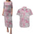Mele Kalikimaka Hawaii Christmas Couples Matching Puletasi and Hawaiian Shirt Akala Seamless Floral Motif - Polynesian Pride