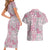 Mele Kalikimaka Hawaii Christmas Couples Matching Short Sleeve Bodycon Dress and Hawaiian Shirt Akala Seamless Floral Motif - Polynesian Pride