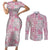 Mele Kalikimaka Hawaii Christmas Couples Matching Short Sleeve Bodycon Dress and Long Sleeve Button Shirt Akala Seamless Floral Motif - Polynesian Pride