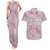 Mele Kalikimaka Hawaii Christmas Couples Matching Tank Maxi Dress and Hawaiian Shirt Akala Seamless Floral Motif - Polynesian Pride