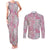 Mele Kalikimaka Hawaii Christmas Couples Matching Tank Maxi Dress and Long Sleeve Button Shirt Akala Seamless Floral Motif - Polynesian Pride