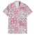 Mele Kalikimaka Hawaii Christmas Family Matching Off The Shoulder Long Sleeve Dress and Hawaiian Shirt Akala Seamless Floral Motif - Polynesian Pride