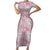 Mele Kalikimaka Hawaii Christmas Family Matching Short Sleeve Bodycon Dress and Hawaiian Shirt Akala Seamless Floral Motif - Polynesian Pride