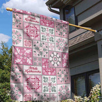 Mele Kalikimaka Hawaii Christmas Garden Flag Akala Seamless Floral Motif - Polynesian Pride