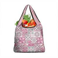 Mele Kalikimaka Hawaii Christmas Grocery Bag Akala Seamless Floral Motif - Polynesian Pride