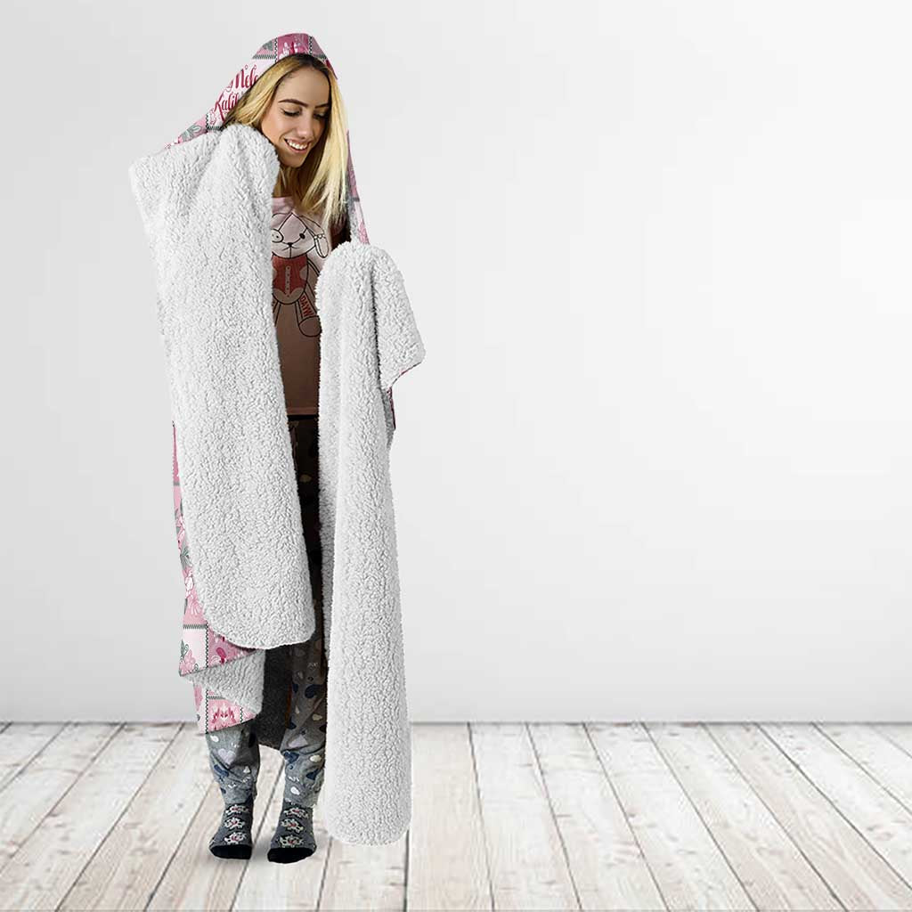 Mele Kalikimaka Hawaii Christmas Hooded Blanket Akala Seamless Floral Motif - Polynesian Pride