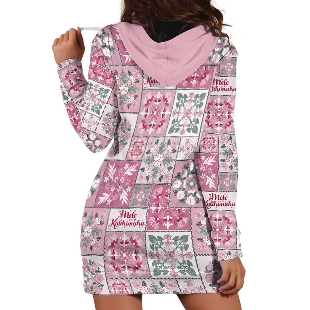 Mele Kalikimaka Hawaii Christmas Hoodie Dress Akala Seamless Floral Motif - Polynesian Pride