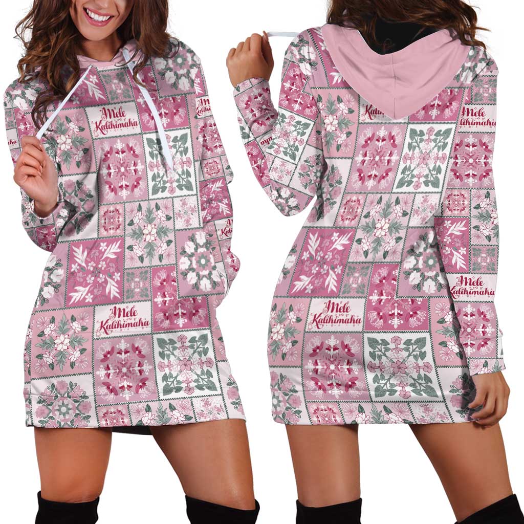Mele Kalikimaka Hawaii Christmas Hoodie Dress Akala Seamless Floral Motif - Polynesian Pride