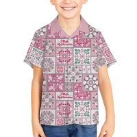 Mele Kalikimaka Hawaii Christmas Kid Hawaiian Shirt Akala Seamless Floral Motif - Polynesian Pride