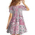 Mele Kalikimaka Hawaii Christmas Kid Short Sleeve Dress Akala Seamless Floral Motif - Polynesian Pride