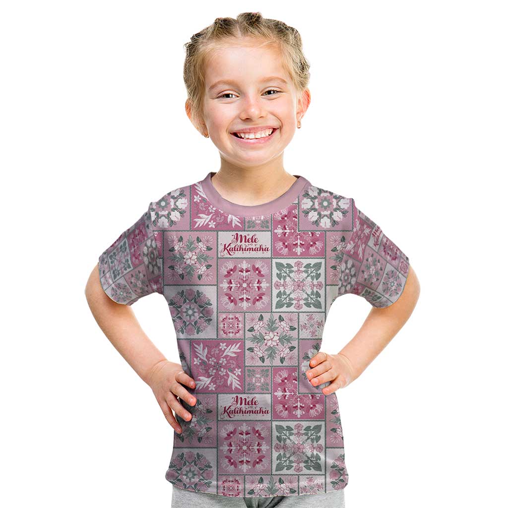Mele Kalikimaka Hawaii Christmas Kid T Shirt Akala Seamless Floral Motif - Polynesian Pride