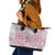 Mele Kalikimaka Hawaii Christmas Leather Tote Bag Akala Seamless Floral Motif - Polynesian Pride