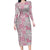 Mele Kalikimaka Hawaii Christmas Long Sleeve Bodycon Dress Akala Seamless Floral Motif - Polynesian Pride
