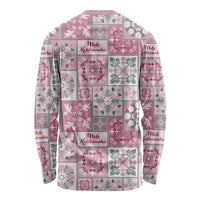 Mele Kalikimaka Hawaii Christmas Long Sleeve Shirt Akala Seamless Floral Motif - Polynesian Pride