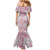 Mele Kalikimaka Hawaii Christmas Mermaid Dress Akala Seamless Floral Motif - Polynesian Pride