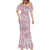 Mele Kalikimaka Hawaii Christmas Mermaid Dress Akala Seamless Floral Motif - Polynesian Pride