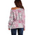 Mele Kalikimaka Hawaii Christmas Off Shoulder Sweater Akala Seamless Floral Motif - Polynesian Pride