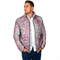 Mele Kalikimaka Hawaii Christmas Padded Jacket Akala Seamless Floral Motif - Polynesian Pride
