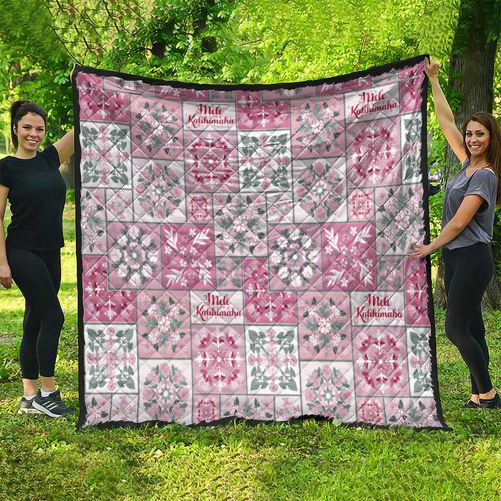 Mele Kalikimaka Hawaii Christmas Quilt Akala Seamless Floral Motif - Polynesian Pride