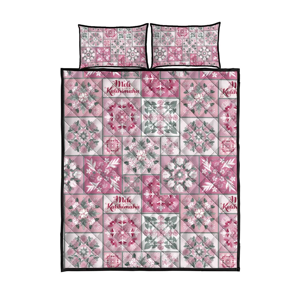 Mele Kalikimaka Hawaii Christmas Quilt Bed Set Akala Seamless Floral Motif - Polynesian Pride